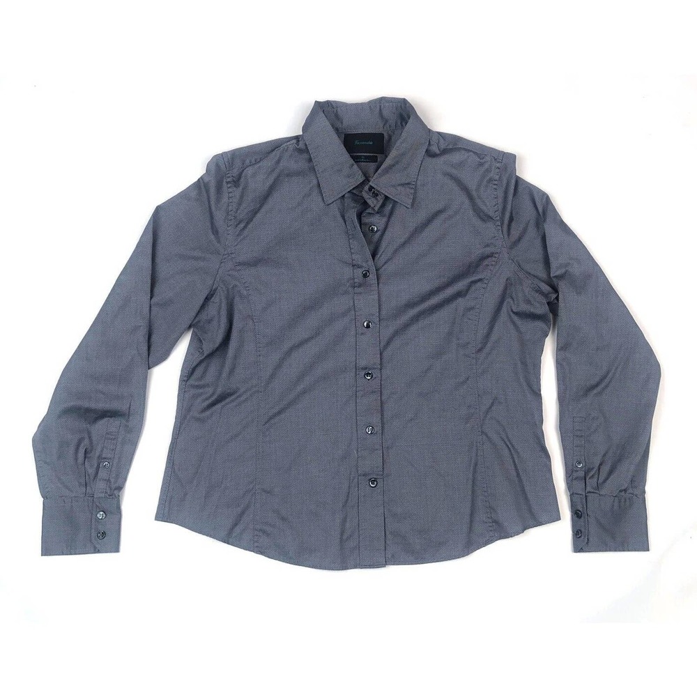 Faconnable Women's Dress Shirt Gray Long Sleeve Collar Shirt XL, Hong Kong